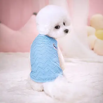 Тениска за домашни любимци, с красив мрежесто удобен една вълнообразна модел Риза на подтяжках за кучета и котки, ежедневни облекла, жилетка за домашни любимци, риза за кучета