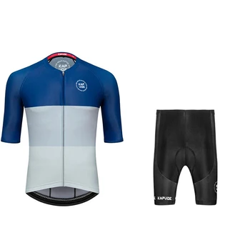 Комплект Тениски за колоезденето лятна екип Kapvoe 2021, мъжка форма на МТБ, велосипедна дрехи, Бързосъхнеща велосипедна облекло, Панталони-лигавник с къс ръкав