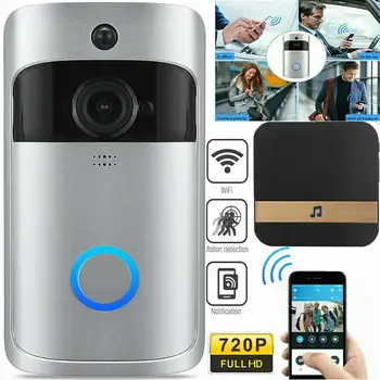 Интелигентен безжичен WiFi звънчева, домофонна система, видео камера, звънец, умен котешко око, домофонна система, видео камера