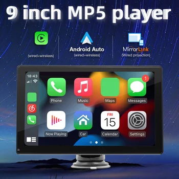 Универсален 9-инчов автомобилен монитор AirPlay Carplay Радио Мултимедиен плейър Портативен Bluetooth HD Безжична Carplay Автоматично приемник