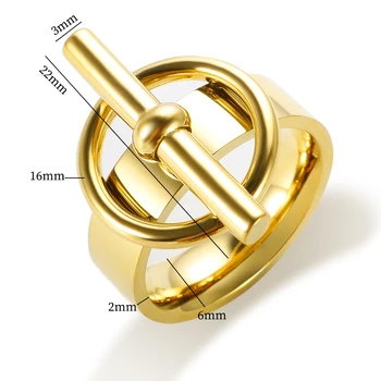 Водонепроницаемое бъде позлатен пръстен-пазител от неръждаема стомана с геометричен дизайн, модерен пръстен за жени, мъже, ежедневно облекло, вечерни украса, украса на подарък