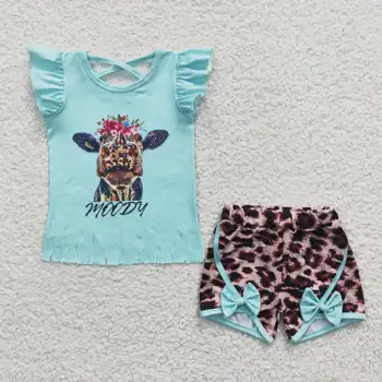 2023 Модни Нови Детски леопардовые Шорти с принтом Нахальной Крави на RTS, на бутик летни дрехи за деца, комплекти, дрехи за деца за Момичета
