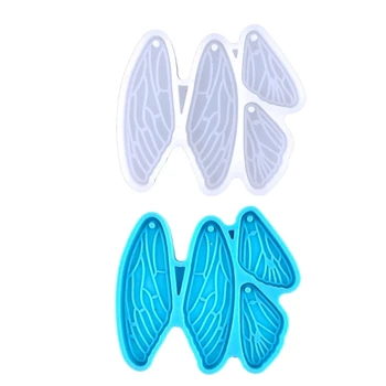 517F Огледална форма за украса във формата на крило на Ангел, силиконова форма за висулки, обеци, бижута, Корнизи от епоксидна смола, Производство на бижута, Занаяти