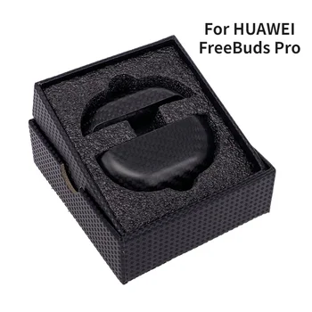 Калъф от настоящето въглеродни влакна за HUAWEI FreeBuds Pro, безжични слушалки, Bluetooth, тънък защитен калъф за FreeBuds Pro, лъскаво черен