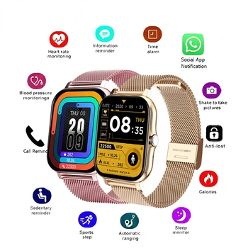 CT2 Смарт часовници Спорт, Фитнес, Здраве, наблюдение на сърдечната честота, Bluetooth, цифрови, Унисекс, Богат, умен часовник