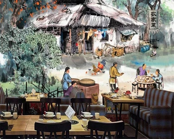 beibehang Потребителски тапети 3D фотообои живопис туш селска къща, ресторант ТЕЛЕВИЗИЯ фон на стената дневна спалня 3d тапети
