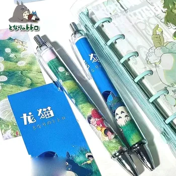 40 бр./лот, гел писалка Kawaii Totoro Press, сладки химикалки за подписване с черно мастило 0,5 мм, офис подарък учебни принадлежности