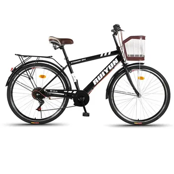 Велосипеди за възрастни и 26 см от висококачествена въглеродна стомана, леко меко седло, с променлива скорост, мъжки и женски на велосипед за пътуване до работа