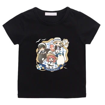 Тениска Spy X Family с характер аниме Ени Forger Bond, графична тениска за момчета, детски блузи с къс ръкав, тениска Унисекс за момичета, 100% памук