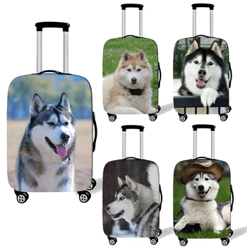 Калъф за куфара с 3D принтом хубаво Хъски за пътуване, сладко кученце, гъвкави калъфи за куфари, Аксесоари, чанта за количка от прах, подарък