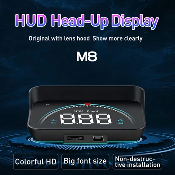 Централният дисплей M8 HUD Авто II OBD2 EUOBD GPS Система за предупреждение за превишаване на скоростта Проекторът на Предното Стъкло Автоматична електронна Аларма напрежение